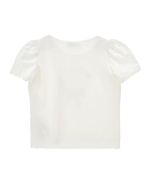 
  
    Monnalisa
  
 Girls White Flower Print T-Shirt