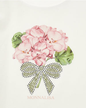 
  
    Monnalisa
  
 Girls White Flower Print T-Shirt