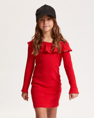 
  
    Monnalisa
  
 Girls Red Ribbed Knit Dress