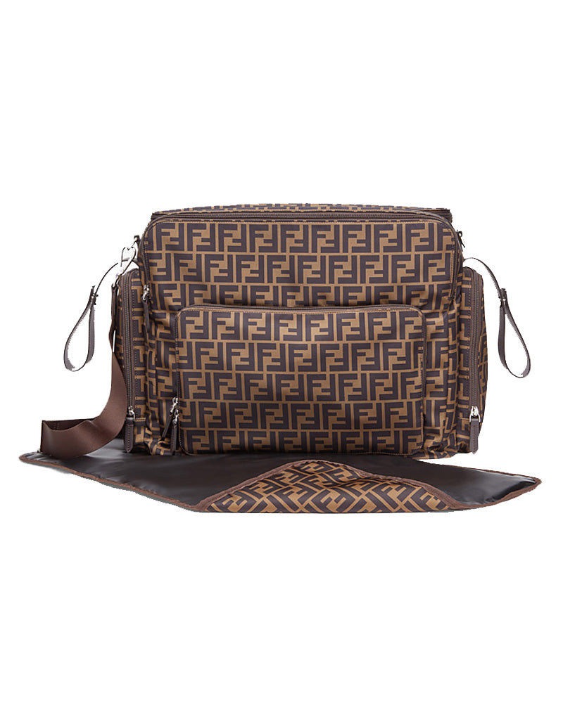 Fendi, Brown FF Logo Print Change Bag