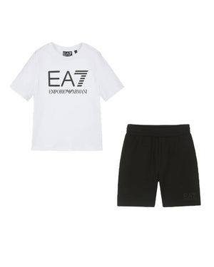 
  
    Ea7
  
    Emporio
  
    Armani
  
 Boys White/Black Logo T & Short Set