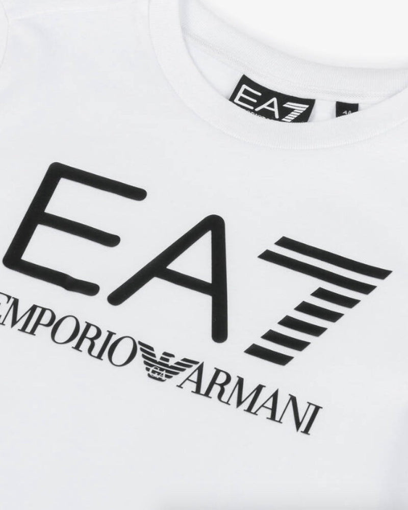 
  
    Ea7
  
    Emporio
  
    Armani
  
 Boys White/Black Logo T & Short Set