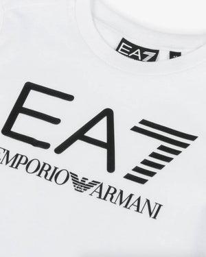 
  
    Ea7
  
    Emporio
  
    Armani
  
 Boys White/Black Logo T & Short Set