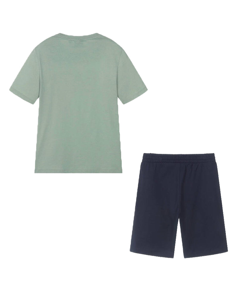 
  
    Ea7
  
    Emporio
  
    Armani
  
 Boys Green/Navy Logo T & Short Set