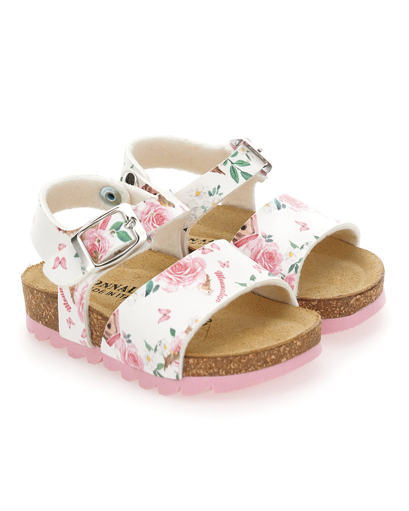 Monnalisa, Girls White Floral Sandals