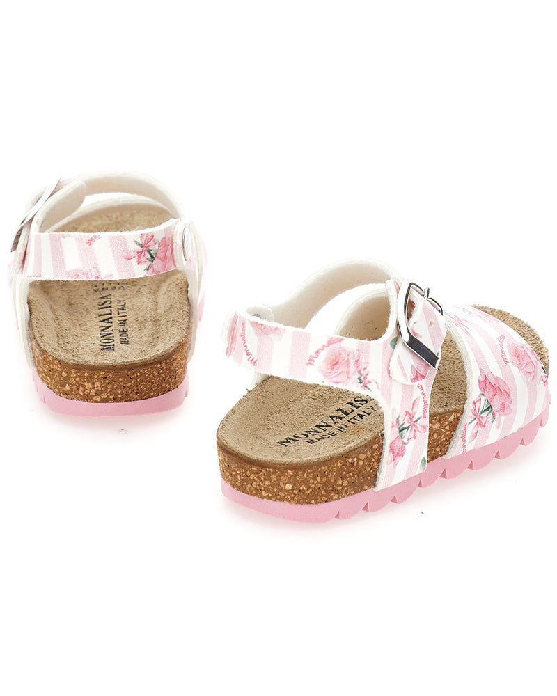 Girls Pink/White Floral Sandals