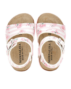 
  
    Monnalisa
  
 Girls Pink/White Floral Sandals