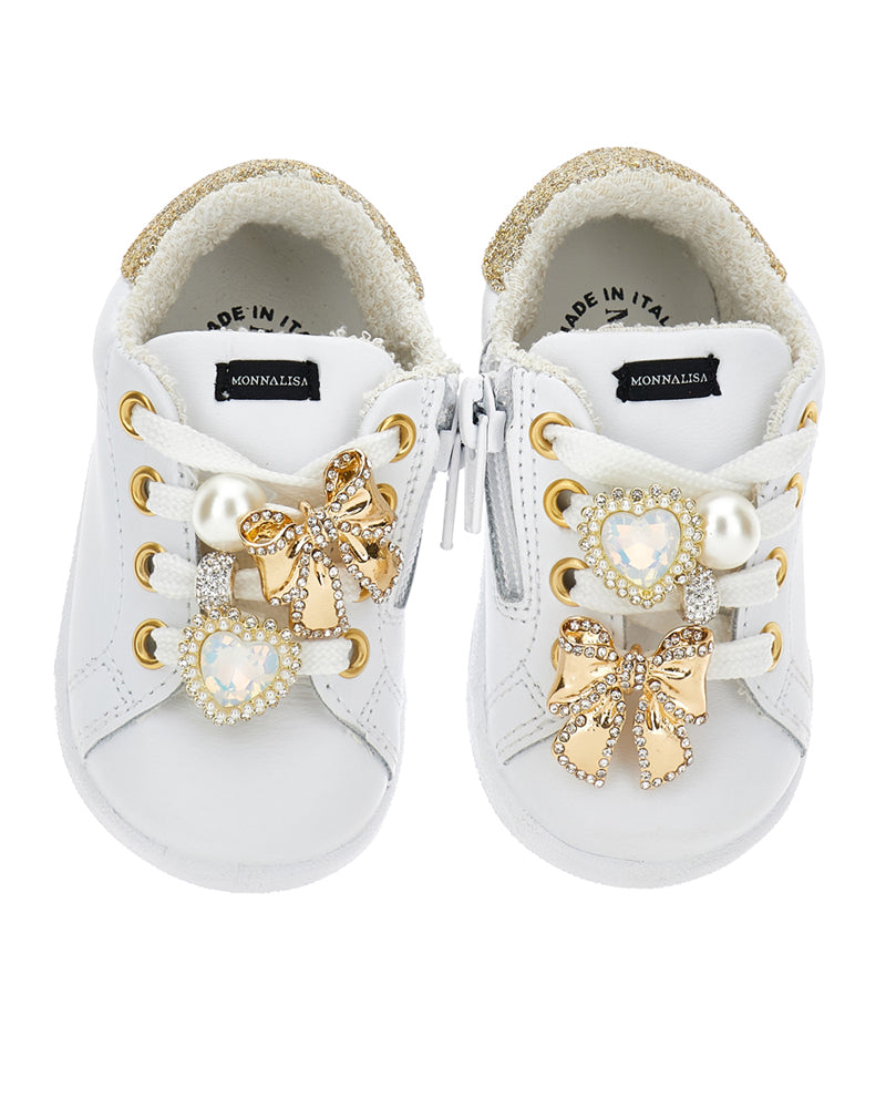 Toddler Girls White Charm Sneakers