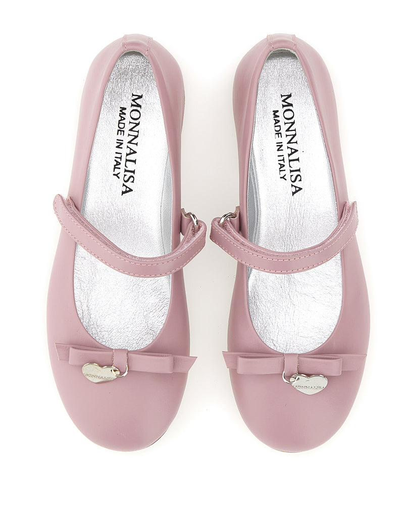 Girls Pink Leather Ballerina