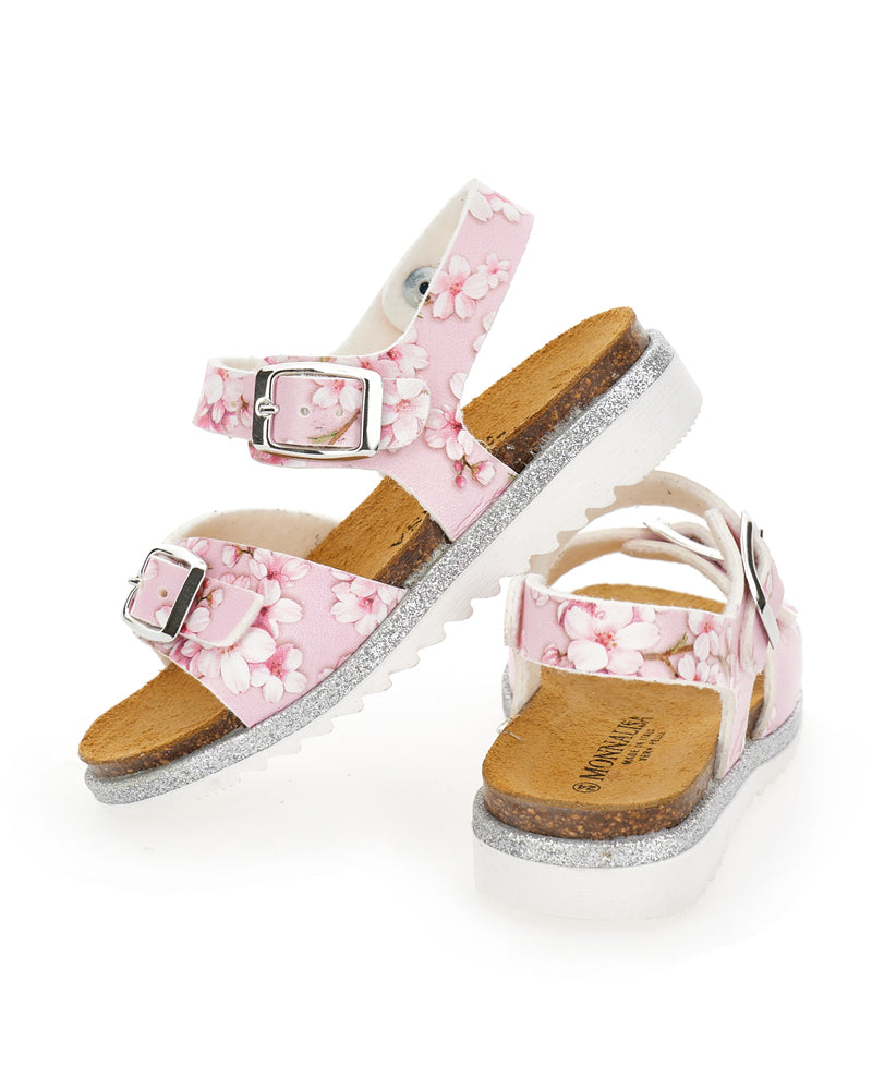 Girls Pink Floral Sandals