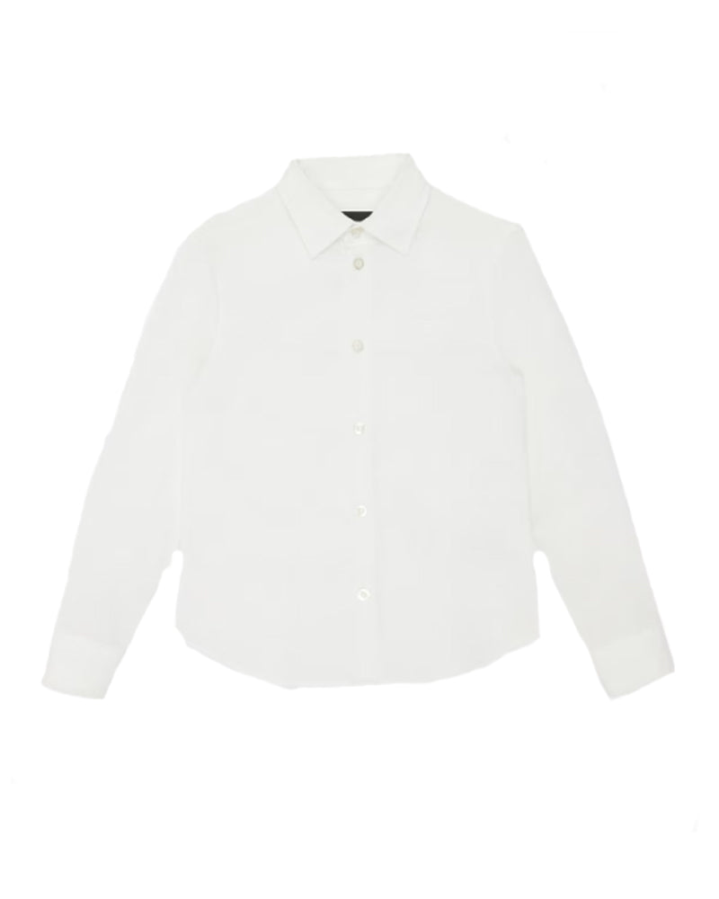 Boys White Cotton Shirt