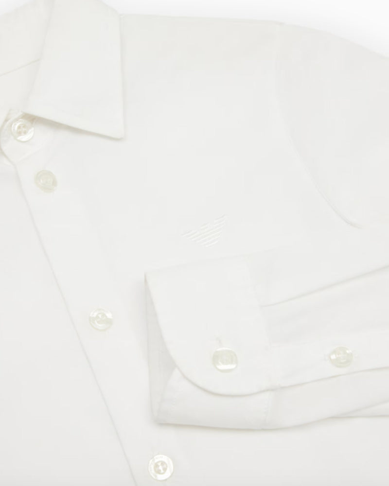 Boys White Cotton Shirt