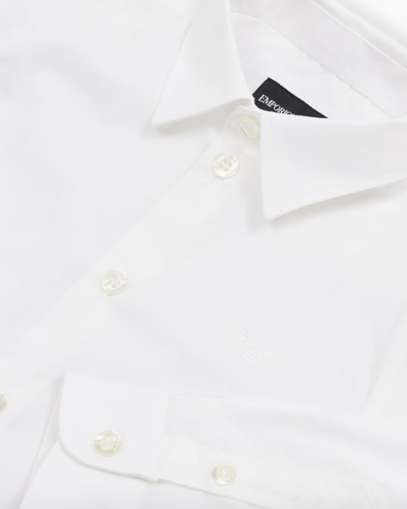 Boys White Cotton Shirt