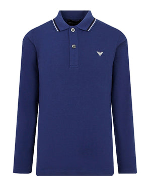 
  
    Emporio
  
    Armani
  
 Boys Blue Cotton Logo Polo
