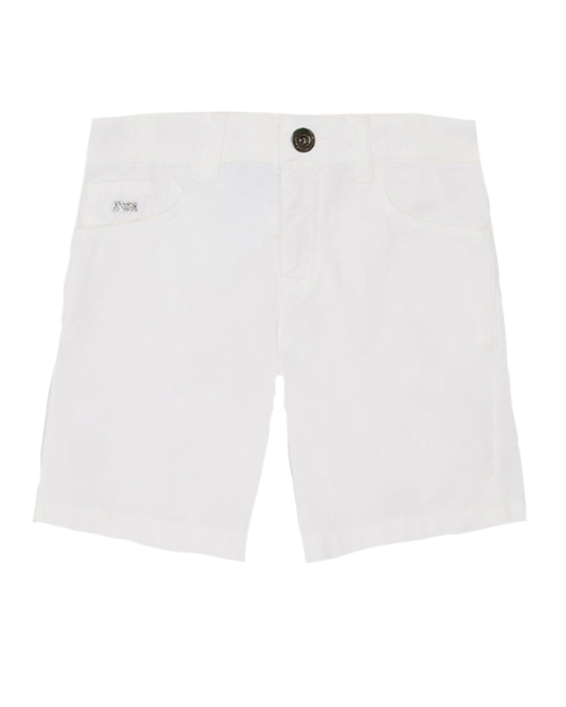 
  
    Emporio
  
    Armani
  
 Boys White Cotton Twill Shorts