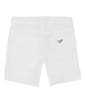 
  
    Emporio
  
    Armani
  
 Boys White Cotton Twill Shorts