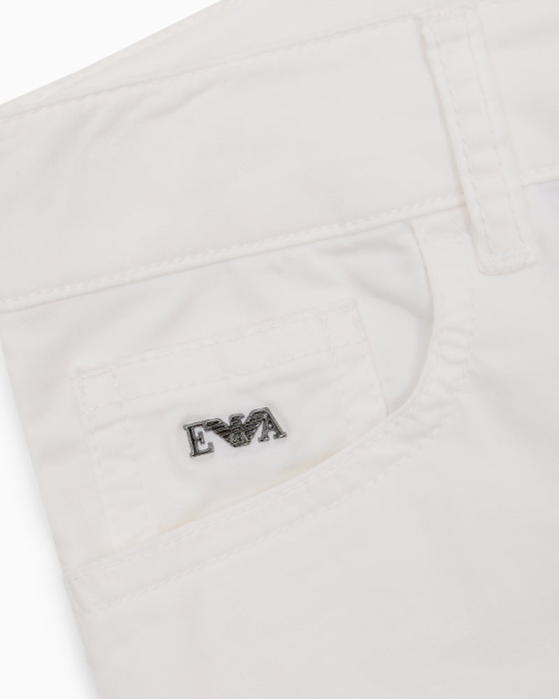 
  
    Emporio
  
    Armani
  
 Boys White Cotton Twill Shorts