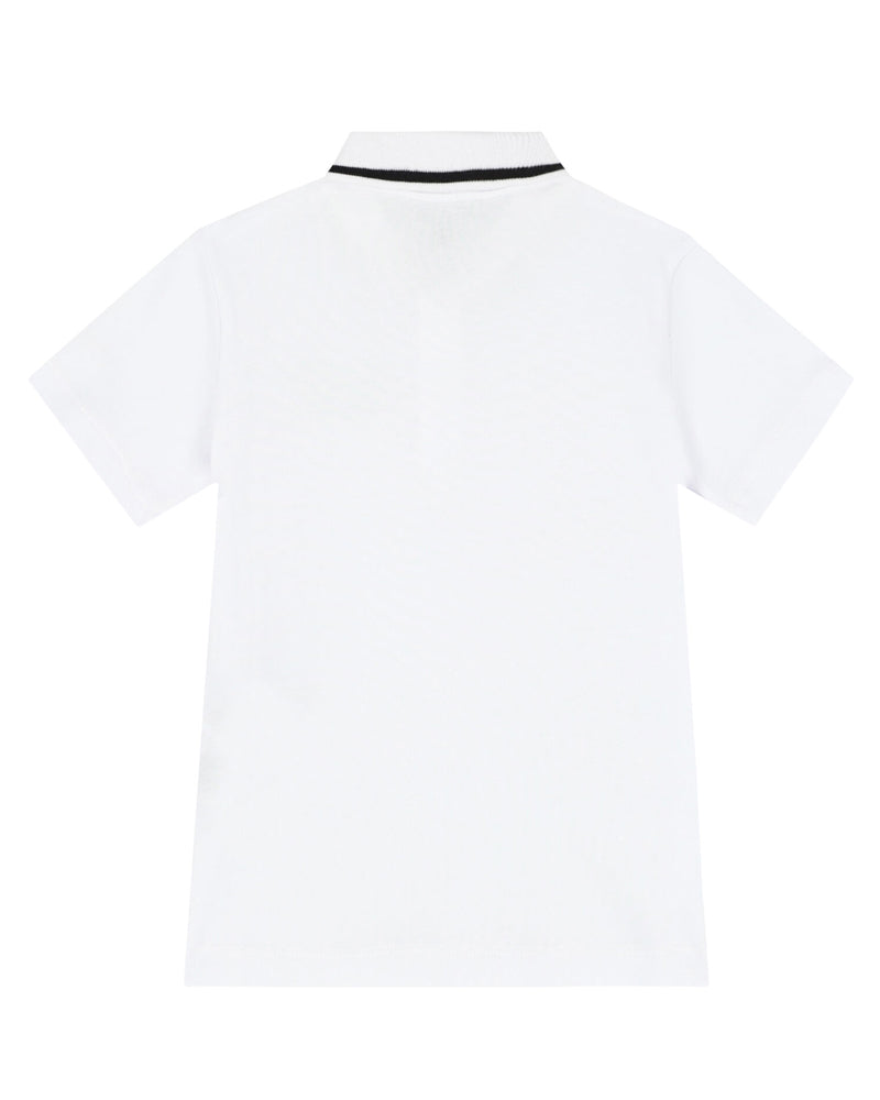 Boys White Cotton Polo