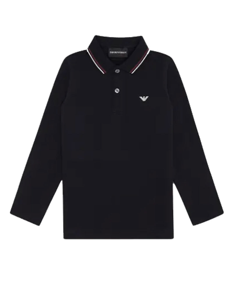 Boys Navy Cotton Logo Polo