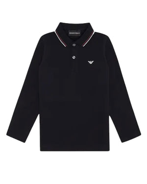 
  
    Emporio
  
    Armani
  
 Boys Navy Cotton Logo Polo