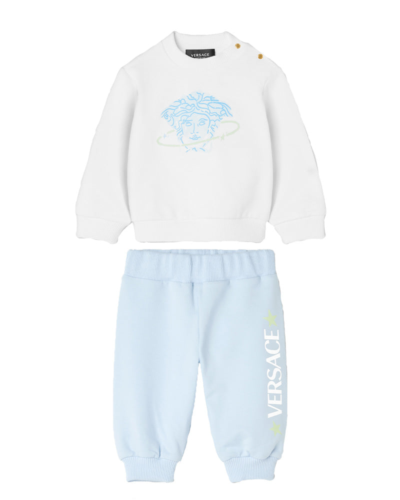 Baby Boys White/Blue Tracksuit