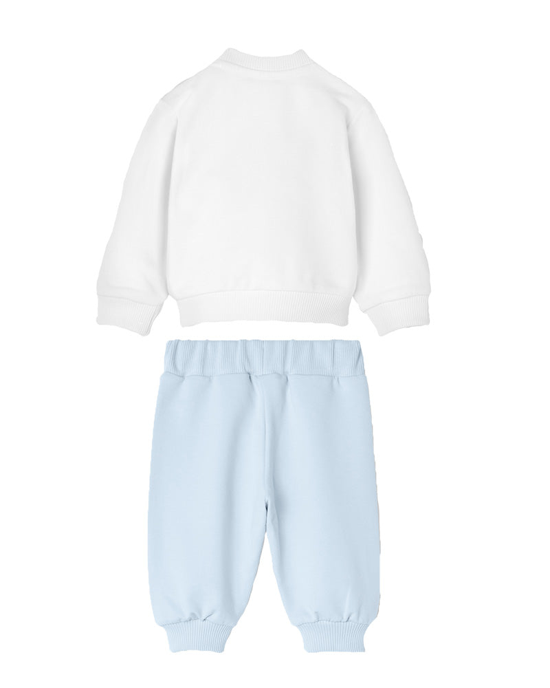 Baby Boys White/Blue Tracksuit