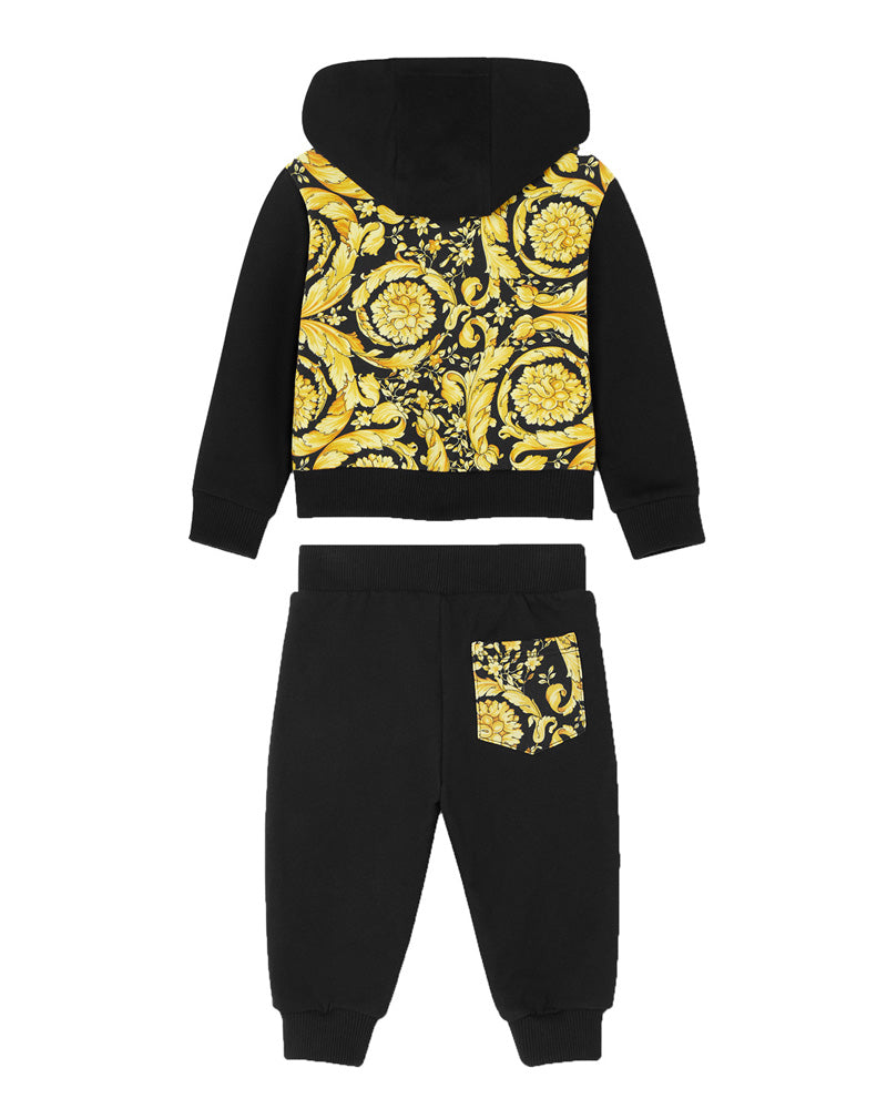 Baby Black/Gold Barocco Tracksuit