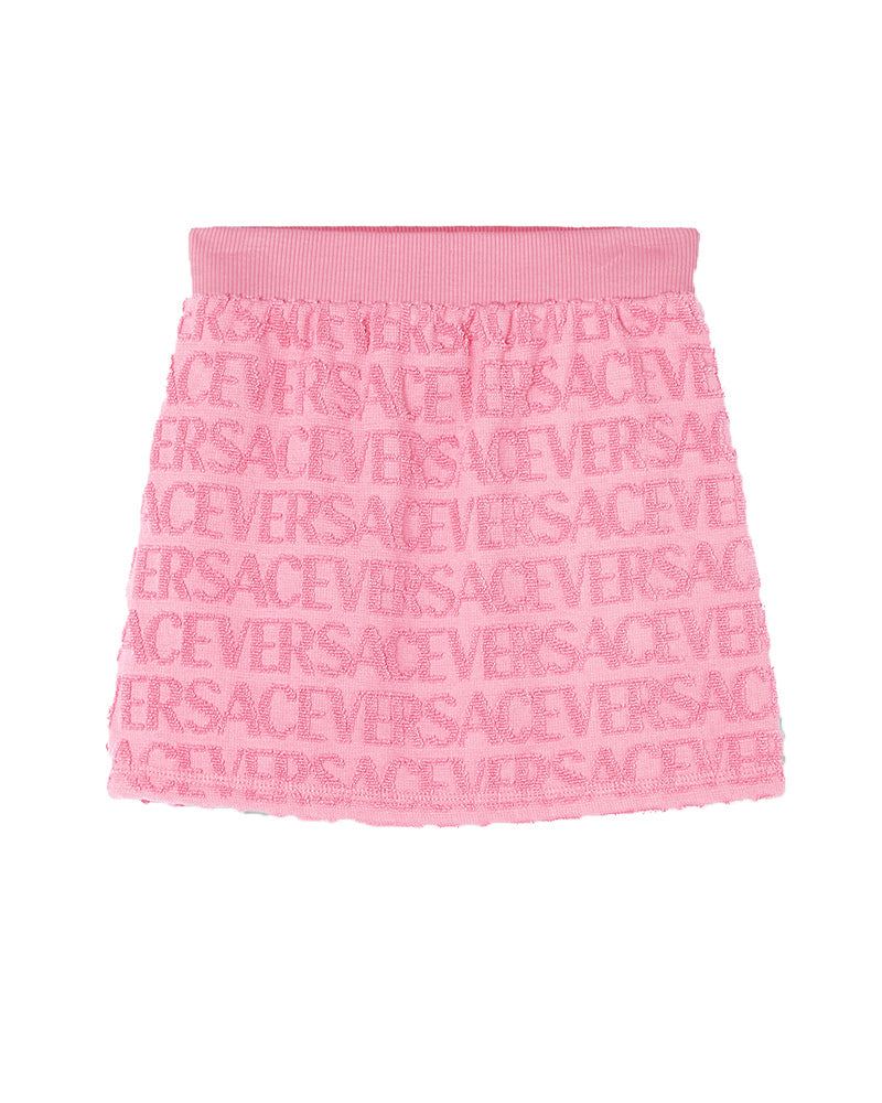 Girls Pink All Over Towel Skirt