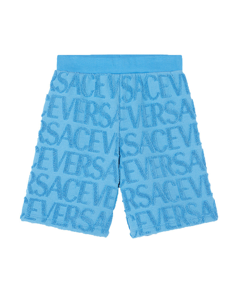 Boys Blue All Over Towel Shorts