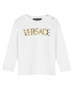 
  
    Versace
  
 Baby White Barocco Logo Top