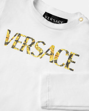 
  
    Versace
  
 Baby White Barocco Logo Top