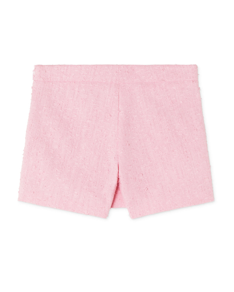 Girls Pink Tweed Shorts