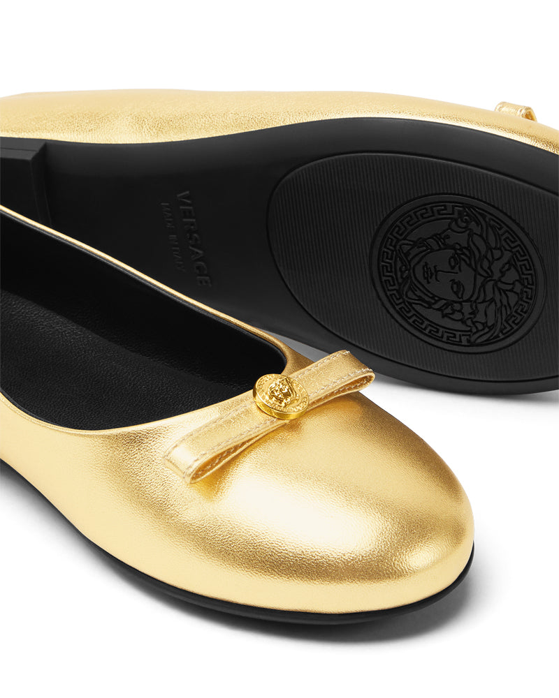 Girls Medusa Gold Metacllic Ballerinas