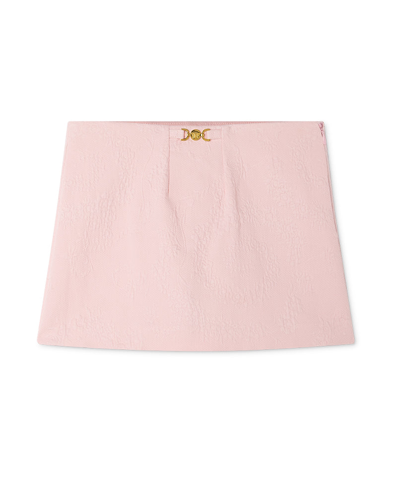 Girls Pink Barocco Jaquard Skirt