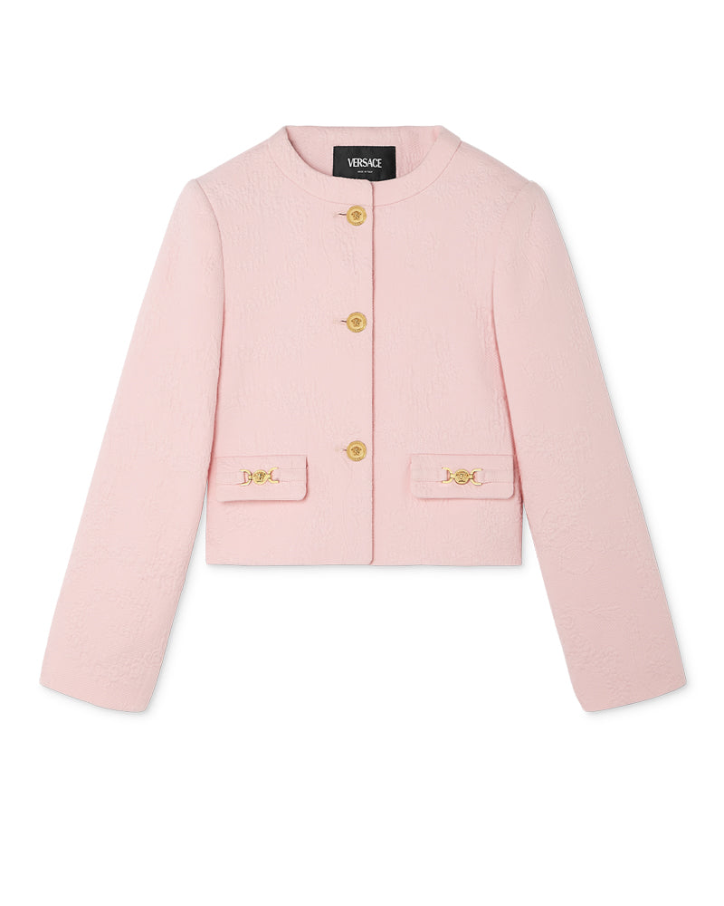 Girls Pink Borocco Jacquard Blazer