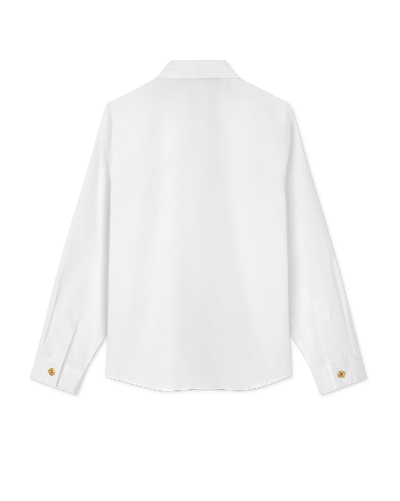 Boys White Cotton Shirt