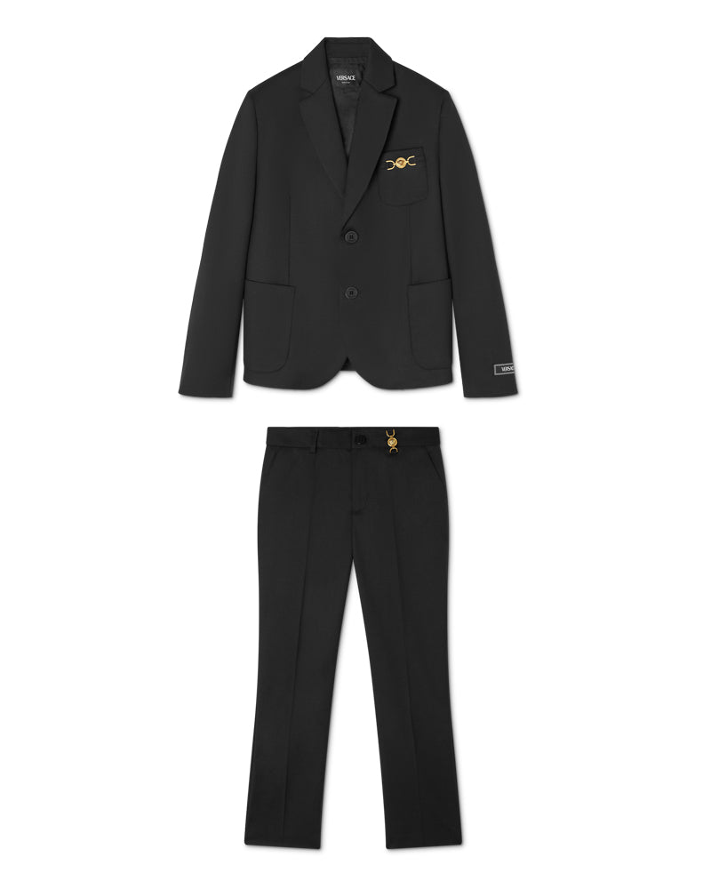 Versace Kids Boys Black Wool Suit