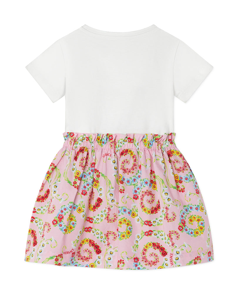 Baby Girls Pink Floral Swirl Dress