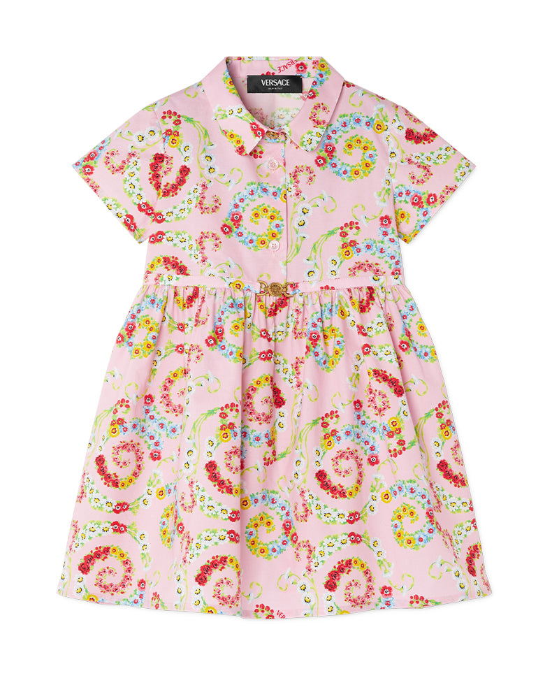 Baby Girls Pink Floral Swirl Borocco Dress