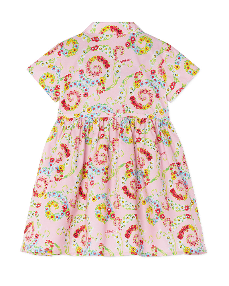 Baby Girls Pink Floral Swirl Borocco Dress