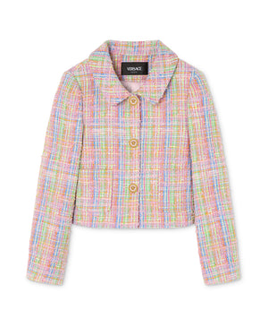 
  
    Versace
  
 Girls Multi-Colour Cotton Tweed Blazer