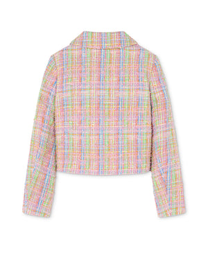 
  
    Versace
  
 Girls Multi-Colour Cotton Tweed Blazer