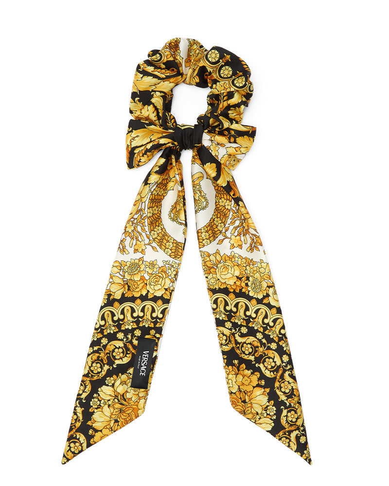 New Versace Barocco black & gold scrunchie. 100% silk. Made in Italy Versace Kids Girls Black/Gold Barocco Scrunchie main image 4