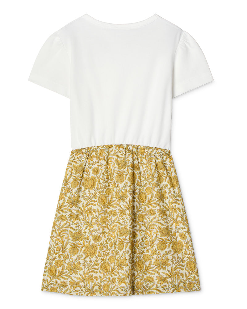 
  
    Versace
  
 Girls Floral Gold Cotton Poplin Dress