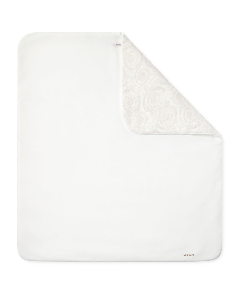 
  
    Versace
  
 Baby Beige Cotton Barocco Logo Blanket & Hat Set