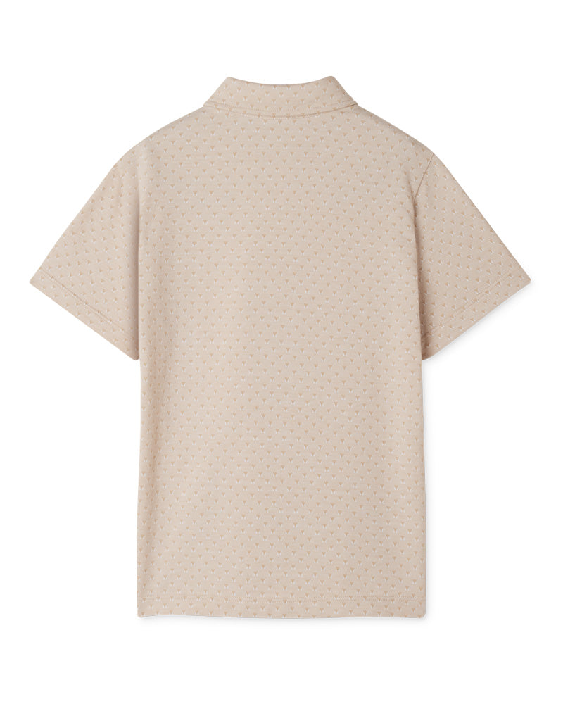 
  
    Versace
  
 Boys Beige Jacquard Medusa Patch Polo