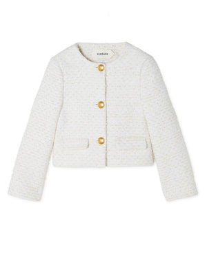 
  
    Versace
  
 Girls Ivory Lurex Tweed Jacket