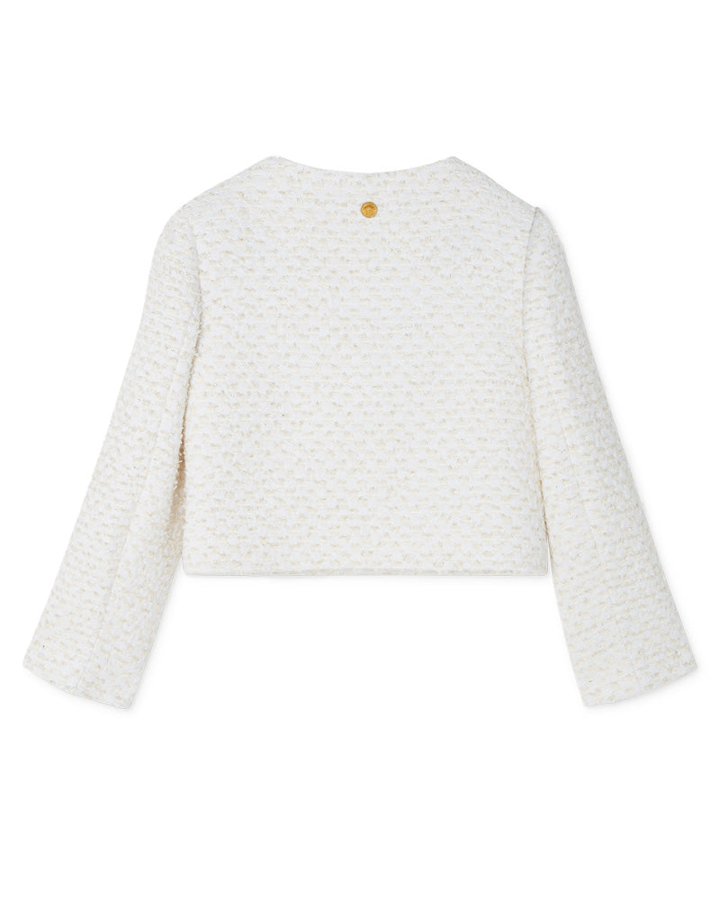 
  
    Versace
  
 Girls Ivory Lurex Tweed Jacket