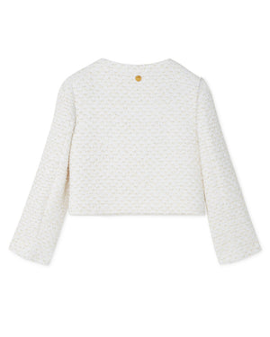 
  
    Versace
  
 Girls Ivory Lurex Tweed Jacket