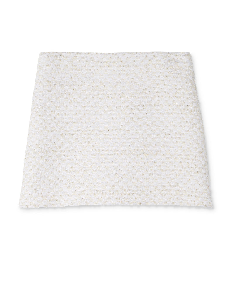 
  
    Versace
  
 Girls Ivory Lurex Cotton Tweed Skirt